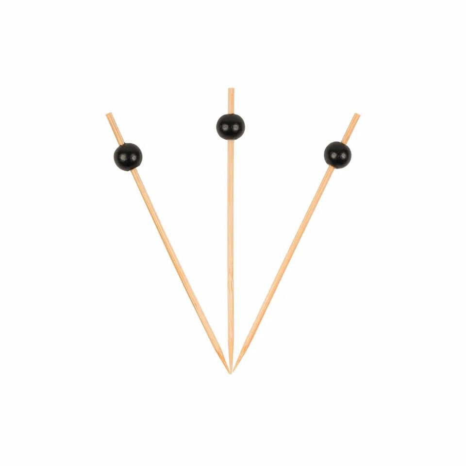 Bambu Top Kürdan 12 cm 50’li Siyah | Cafecim