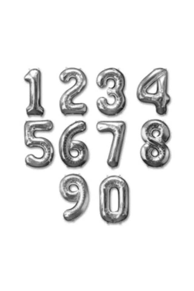 40 İnç Silver Rakam Balon