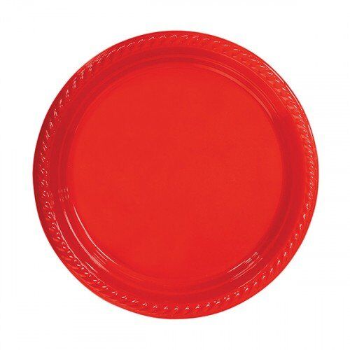 Kırmızı Plastik Tabak 25 Adet