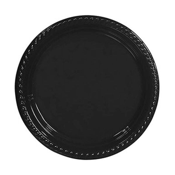 Siyah Plastik Tabak 25 Adet