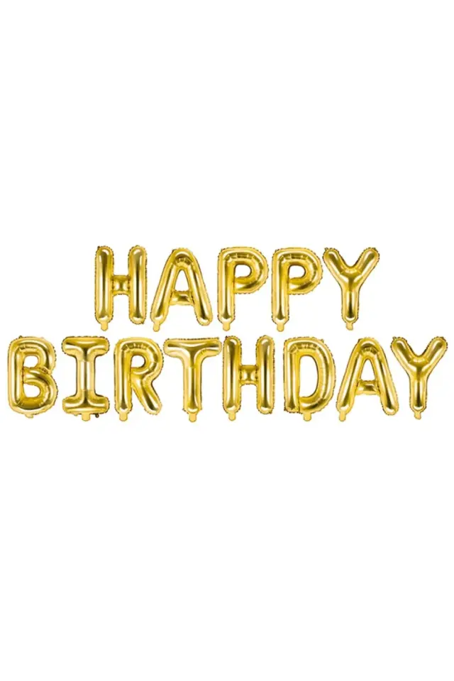 Gold Happy Birthday Folyo Balon Set
