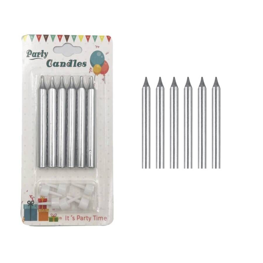 Gümüş Mum 13 Cm 6’lı