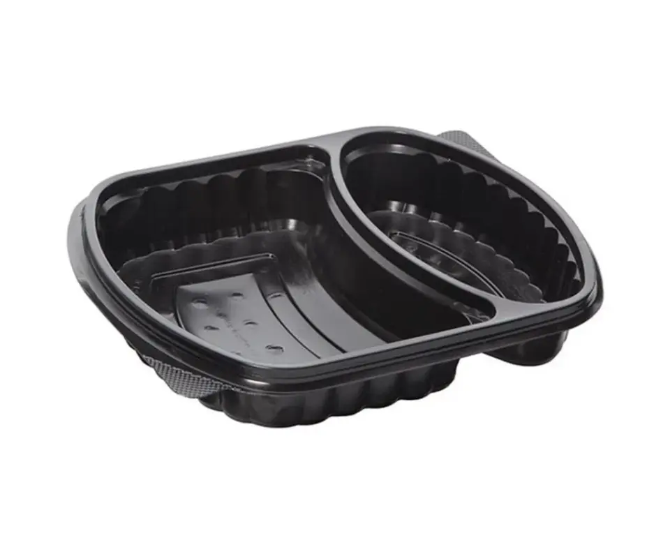 İki Gözlü Mikro Dalga Kabı 50 Adet + Kapak