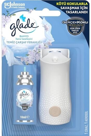 Glade Banyo ve Hava Temizleyici Aparat ve Yedeği Temiz Çarşaf Ferahlığı