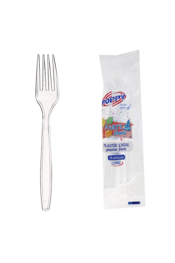 Poppy Plastik Lüx Çatal 10'lu